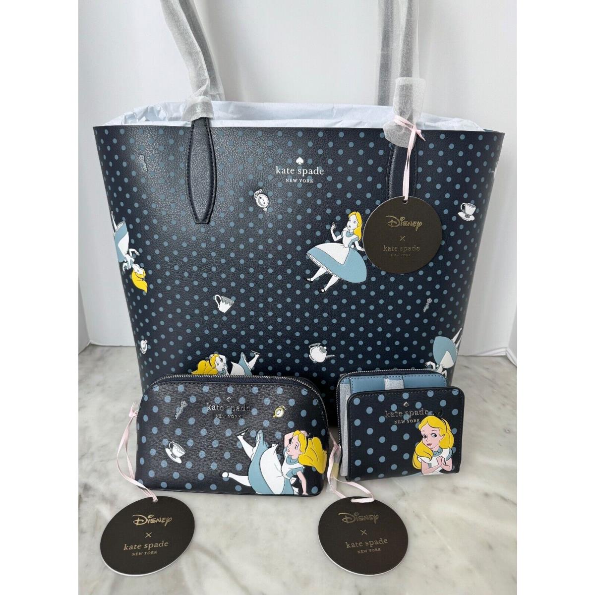 Kate deals Spade Alice In Wonderland Cosmetics bag and wallet