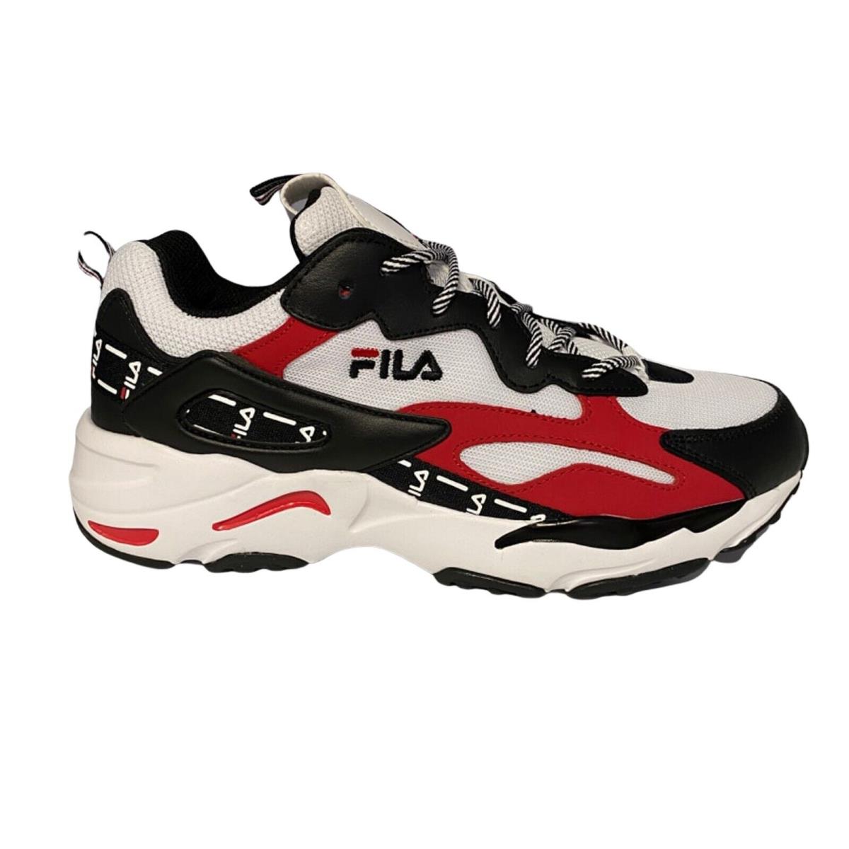 Fila Men`s Ray Tracer Tarvos 1RM01024 Casual Shoes Size 9.5 - White, Black, Red