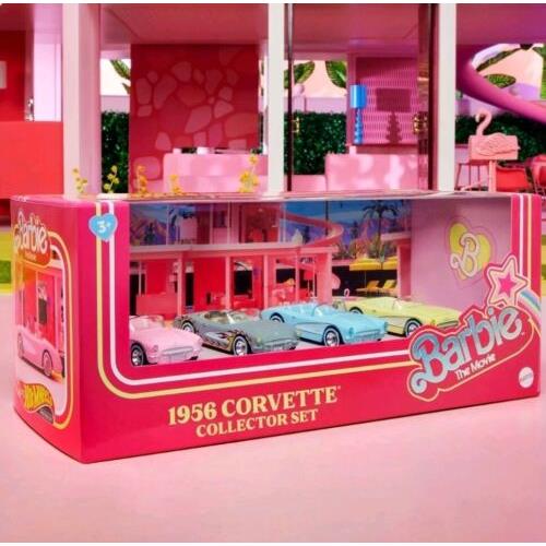 Barbie The Movie Hot Wheels Corvette 4-Pack Official Mattel Barbie Doll Cars