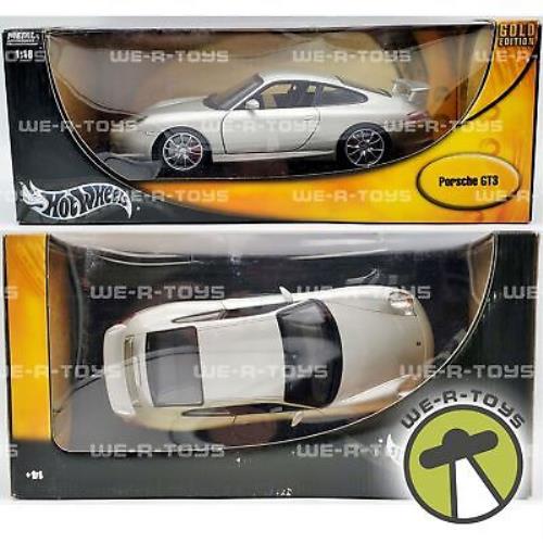 Hot Wheels Gold Edition Silver Porsche GT3 1:18 Scale Mattel G4794 2002 Nrfb