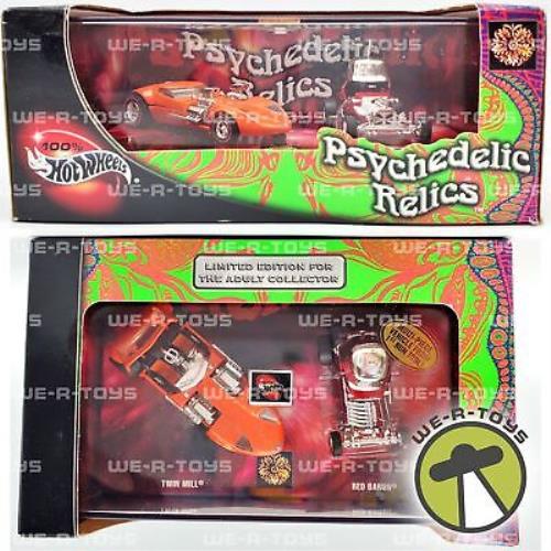 Hot Wheels Psychedelic Relics Twin Mill and Red Baron 2002 Mattel Nrfb