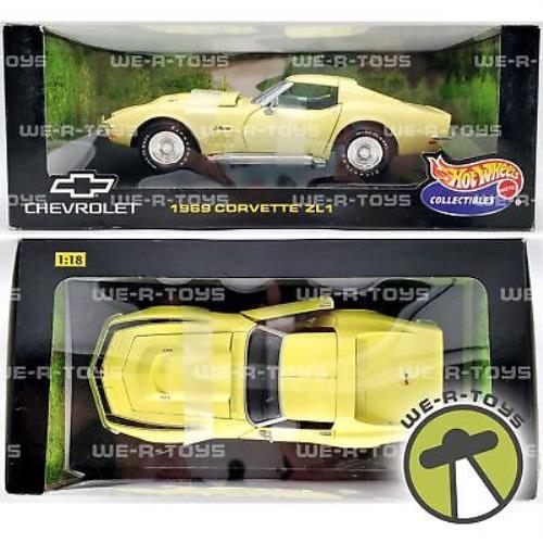 Hot Wheels Collectibles 1:18 Scale Yellow 1969 Chevrolet Corvette ZL1 Nrfb