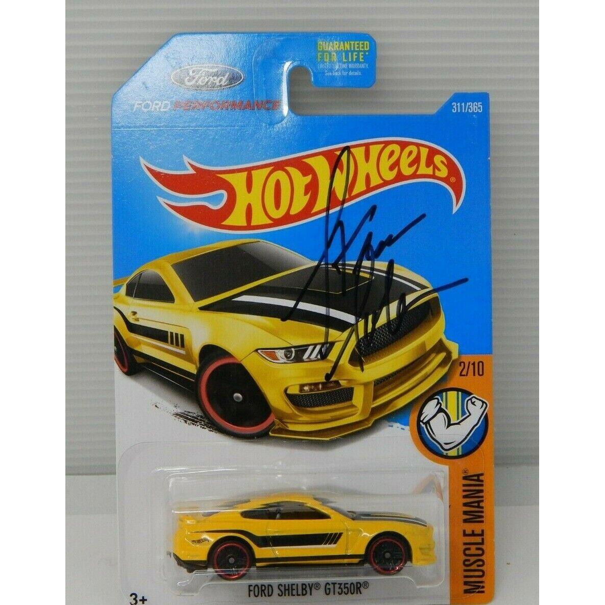 Hot Wheels Ford Shelby GT350R Muscle Mania Yellow Signed by Steve Saleen