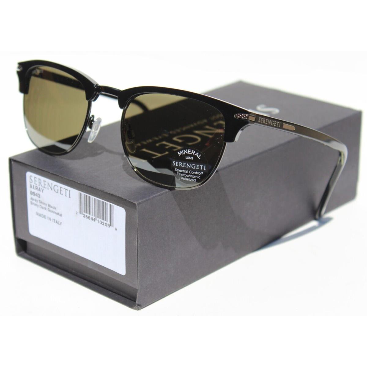 Serengeti Alray Polarized Sunglasses Black Gunmetal/gray Green 8943 Italy