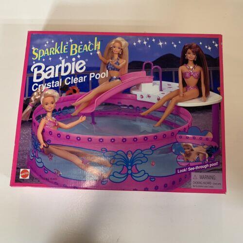 1995 Mattel Arco Toys Sparkle Beach Barbie Crystal Clear Pool Playset Inbox