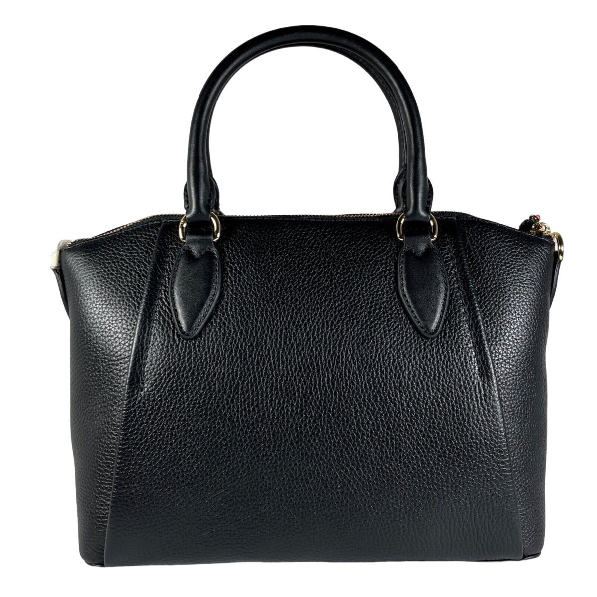 Michael Kors Sienna Medium Satchel Black Pebbled Leather Bag