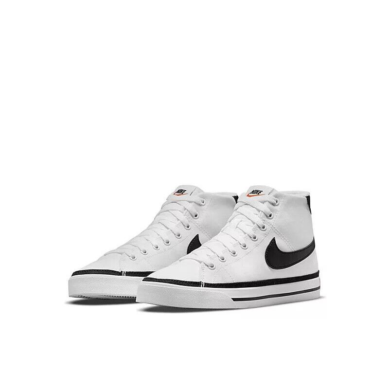 Nike Court Legacy Mid Women`s Black White Blue Sneakers Shoes White