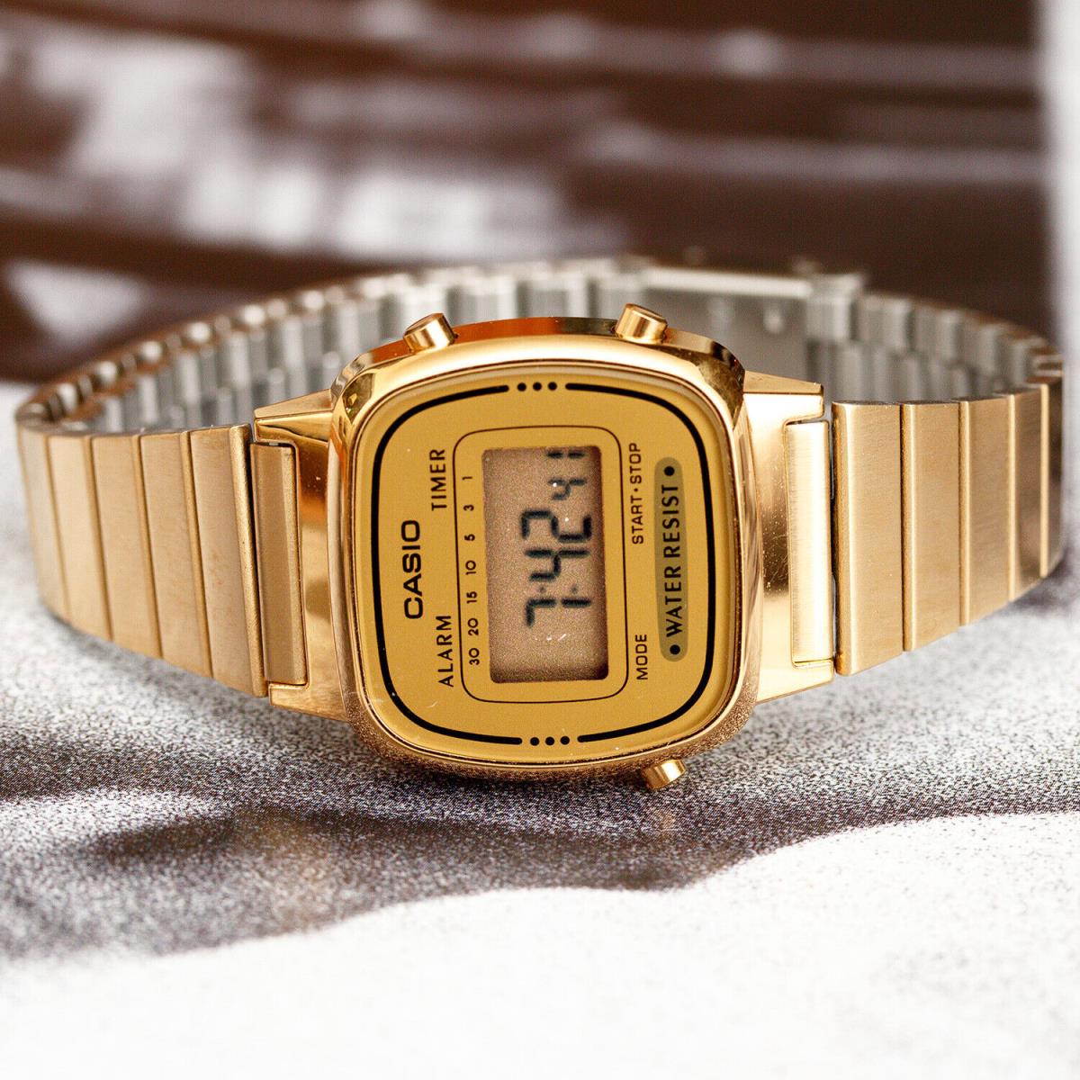 Casio Ladies LA670WGA-9 Watch Gold Steel Band Digital Classic Vintage