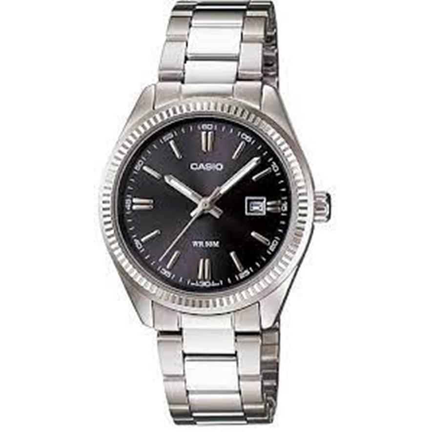 Casio Quartz Black Dial Stainless Steel Bracelet Women`s Watch LTP-1302D-1A1VDF