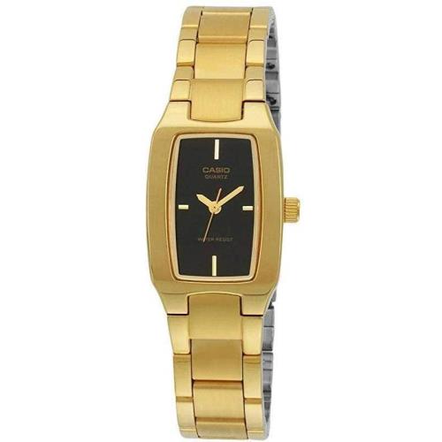 Casio Quartz Gold Stainless Steel LTP-1165N-1CRDF Women`s Black Dial Watch