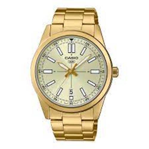 Casio MTP-VD02G-9EUDF Analog Gold Stainless Steel Strap Men`s Wrist Watch