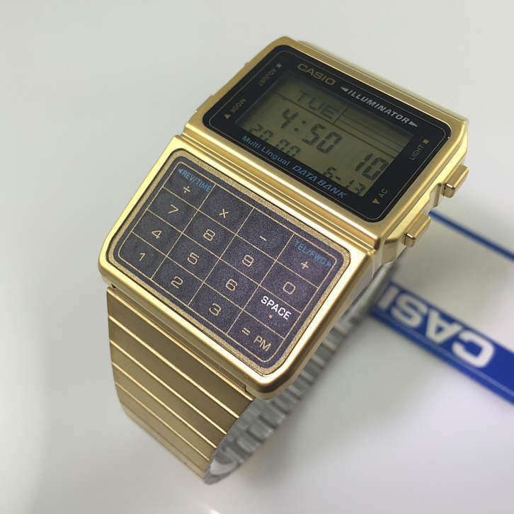 Men`s Gold-tone Casio Databank Telememo Calculator Watch DBC611G-1DF