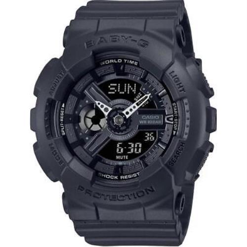 Casio Baby-g Shock XL BA110XBC-1A All Black Analog Digital Ladies Watch