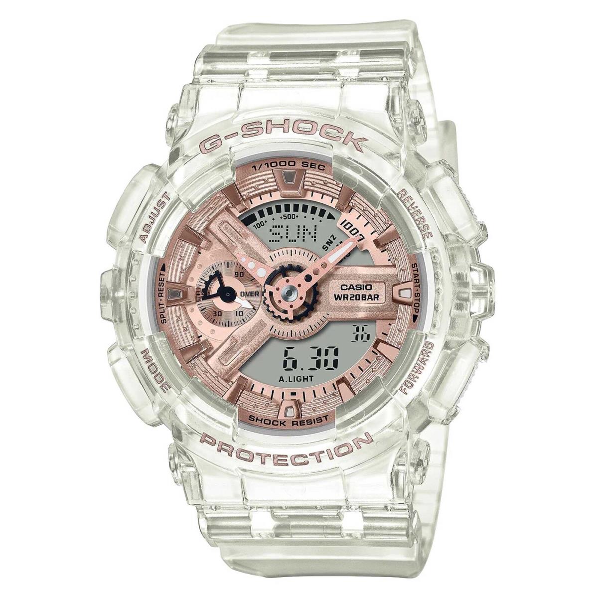 Casio Women`s Watch G-shock Ana-digi Dial Translucent Resin Strap GMAS110SR-7A