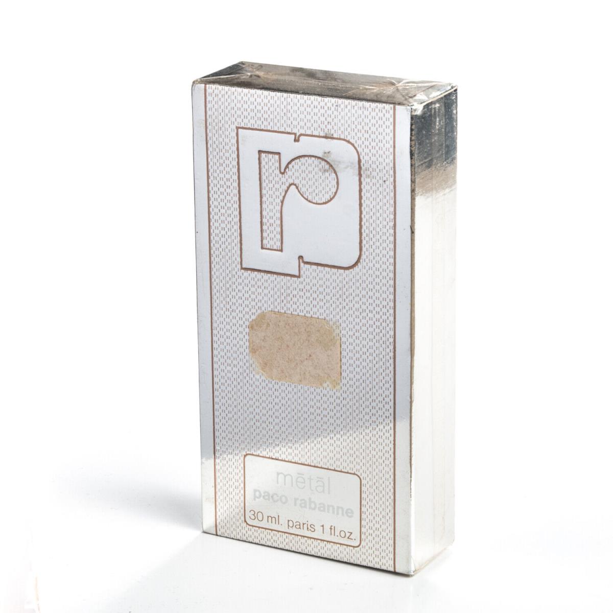 Paco Rabanne Metal Parfum 1OZ 30ml Splash Perfume Extrait Vintage Box