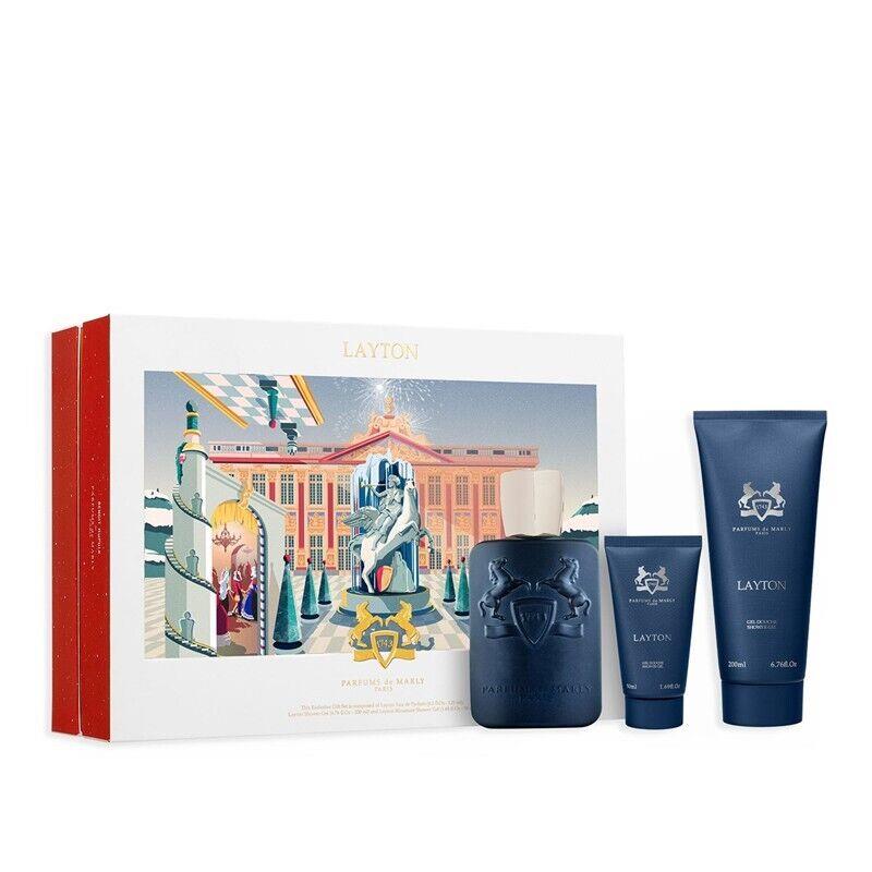 Parfums de Marly Layton Huge 3pc Gift Set 4.2 Edp + 6.76 Shower Gel + 1.69 S Gel