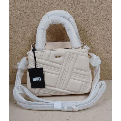 Dkny Allen SM Satchel Quilted Crossbody Handbag Ivory Cream