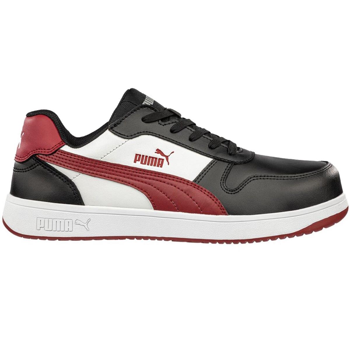 Women`s Puma 640215 Frontcourt Black White Red Low Work Shoes