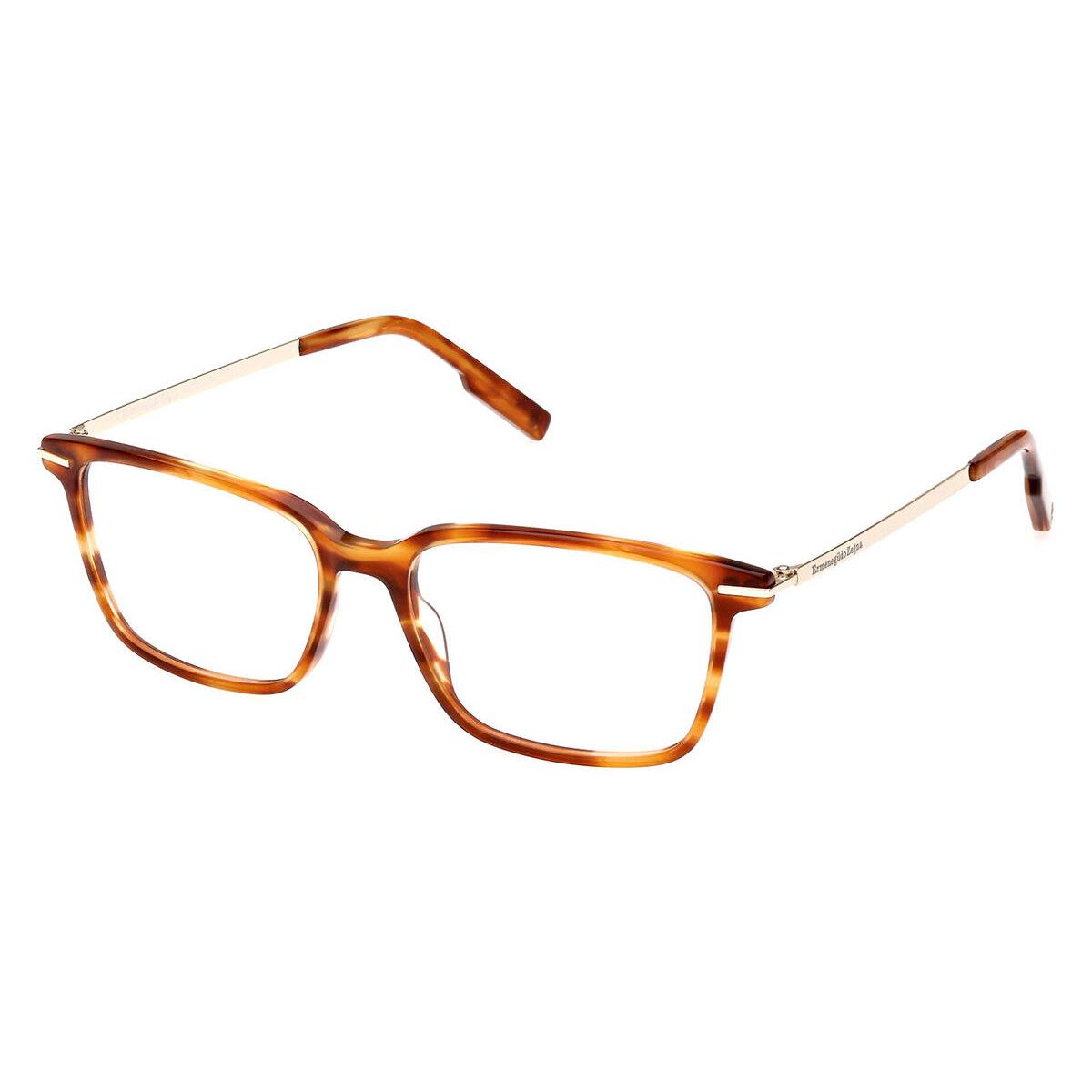 Ermenegildo Zegna EZ5246 Eyeglasses Shiny Striped Brown/shiny Pale Gold 54mm