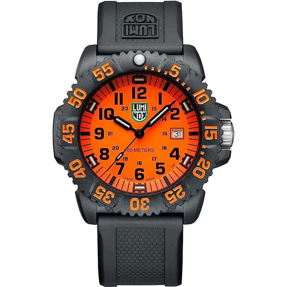 Luminox X2.2059.1 G Sea Lion Orange Dial Date Display Men`s Military Watch