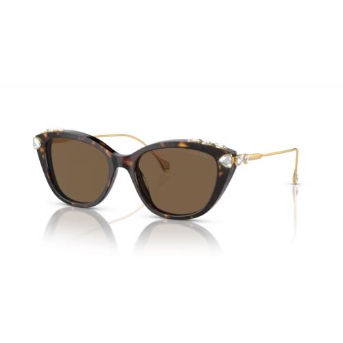 Swarovski 0SK6010 100273 Havana-dark Brown Lens Sunglasses 53MM