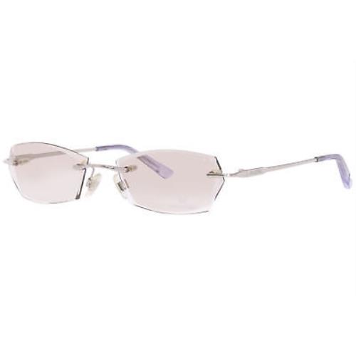Swarovski SW5015 016 Sunglasses Women`s Silver/brown Oval Shape 55mm
