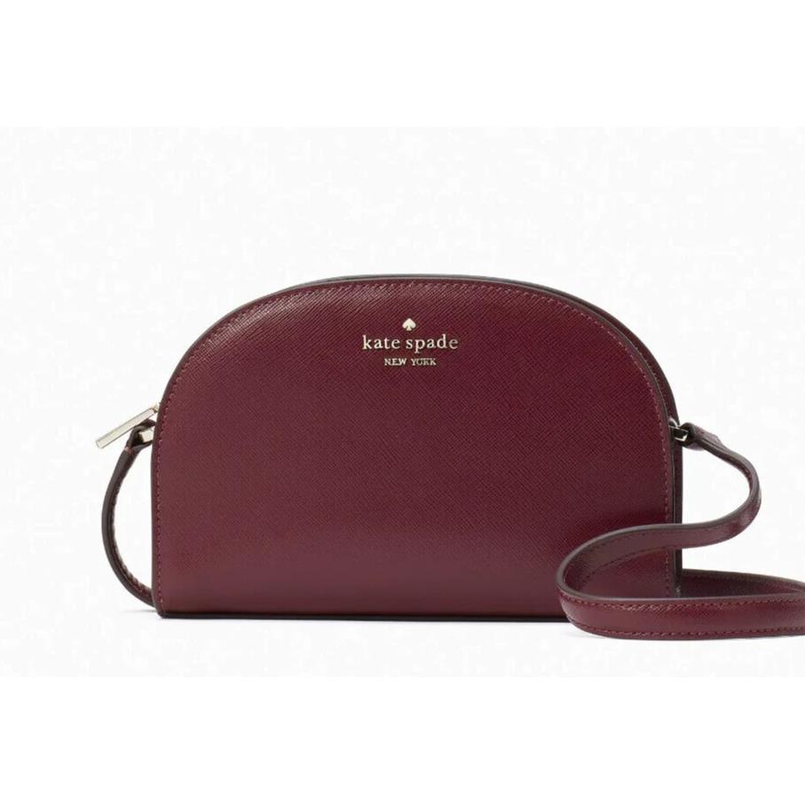 New Kate Spade Perry Leather Dome Crossbody Deep Berry / Dust Bag