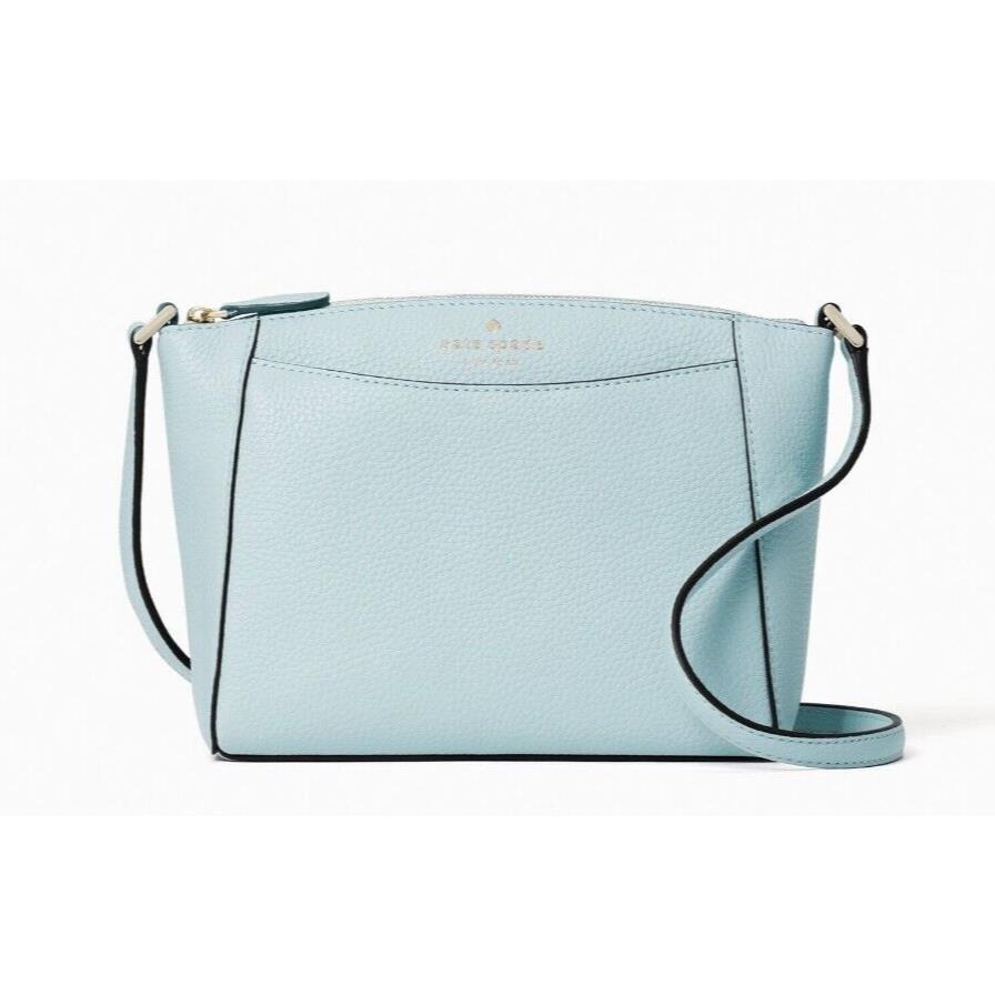 New Kate Spade Monica Pebbled Leather Crossbody Blue Glow with Dust Bag