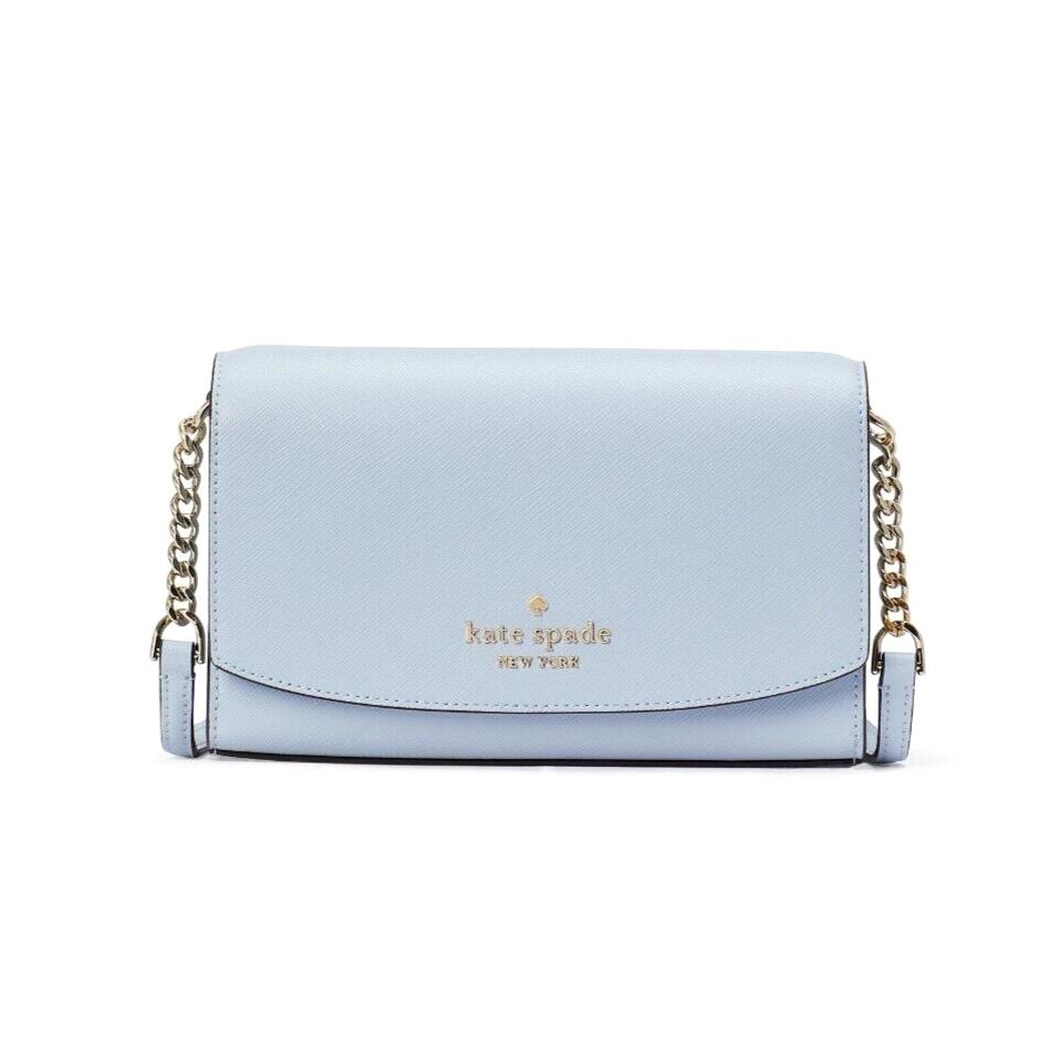 New Kate Spade Staci Small Flap Crossbody Saffiano Pale Hydrangea with Dust Bag