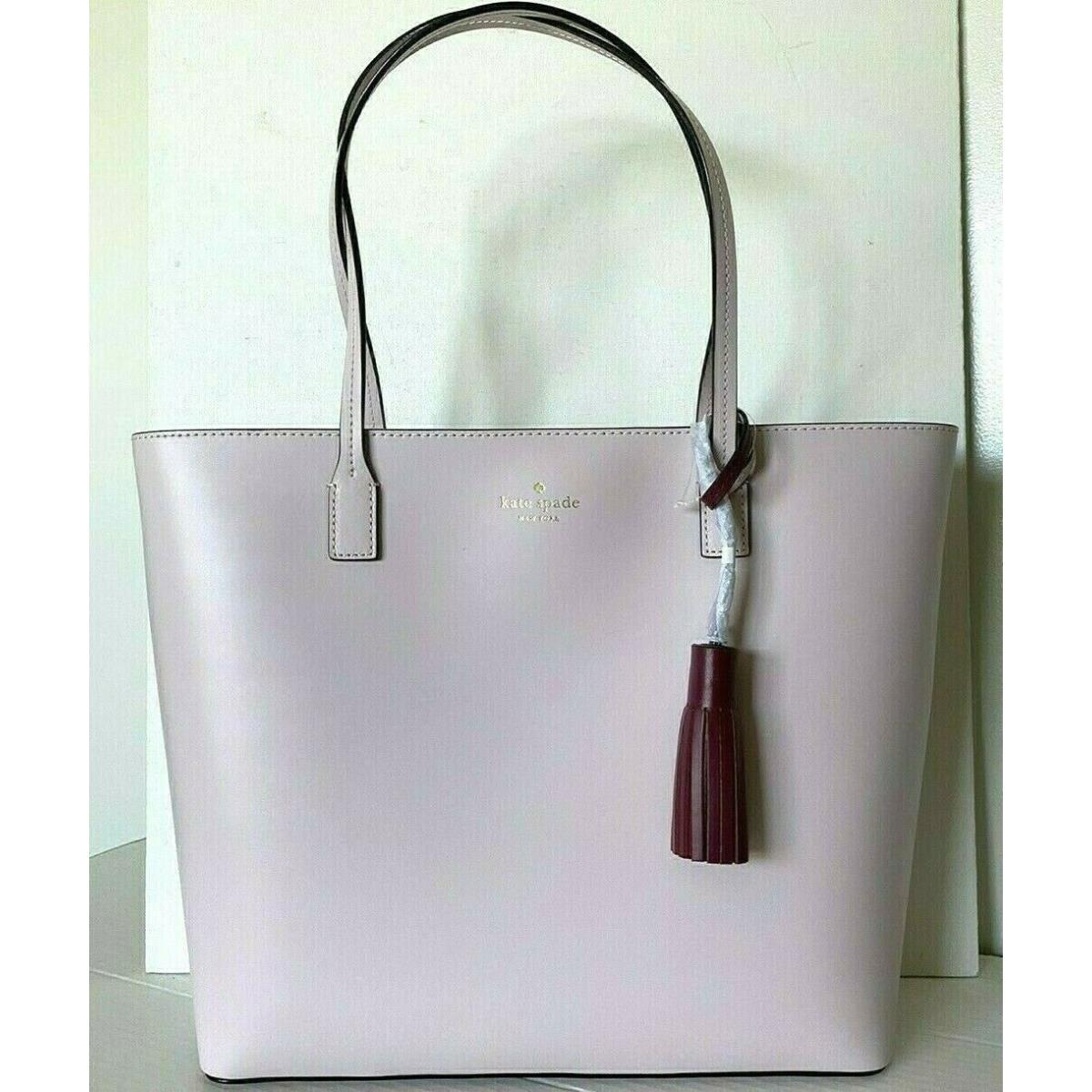 New Kate Spade Karla Wright Place Tote with Tassel Plum Dawn / Rioja / Dust Bag