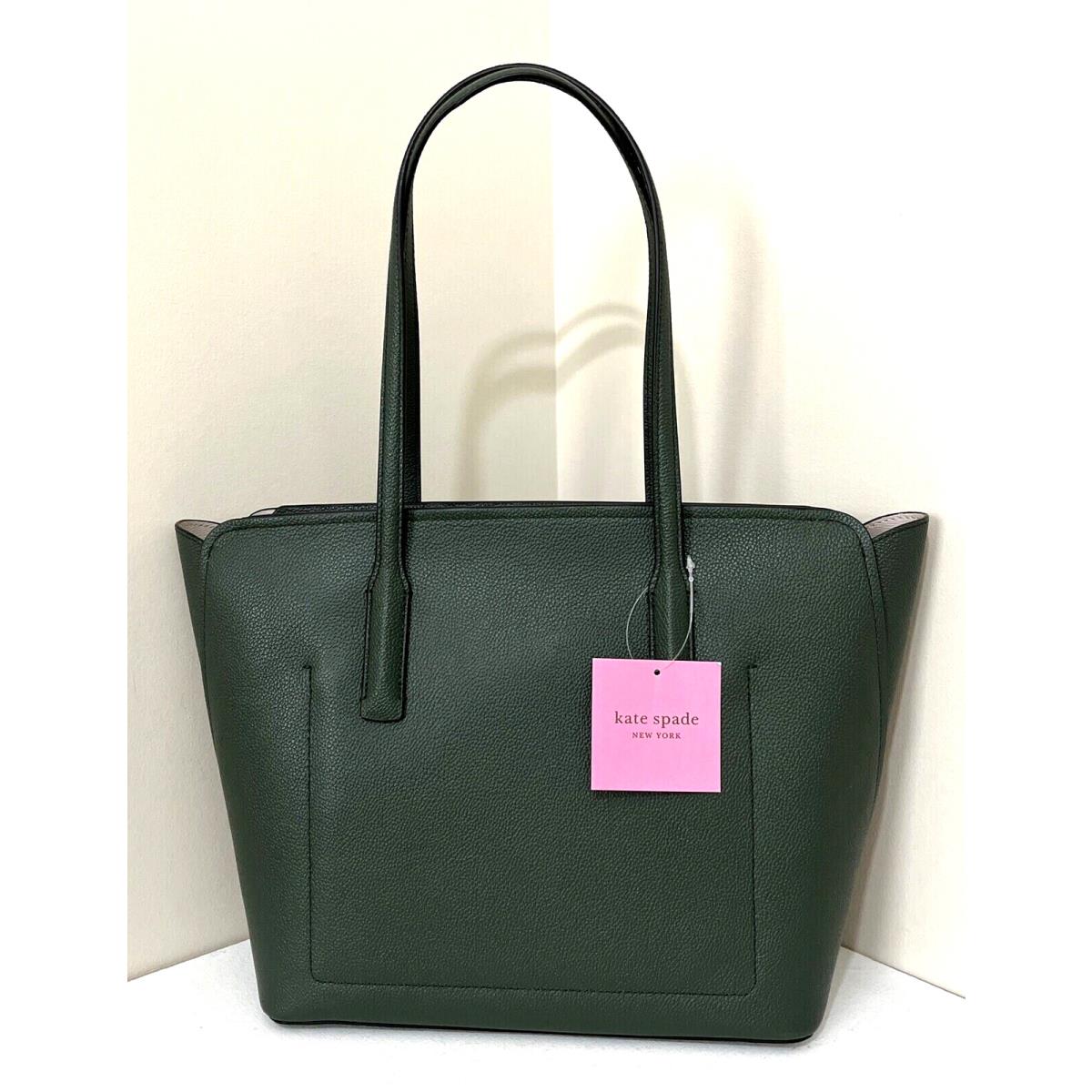 New Kate Spade Margaux Medium Tote Refined Grain Leather Pine