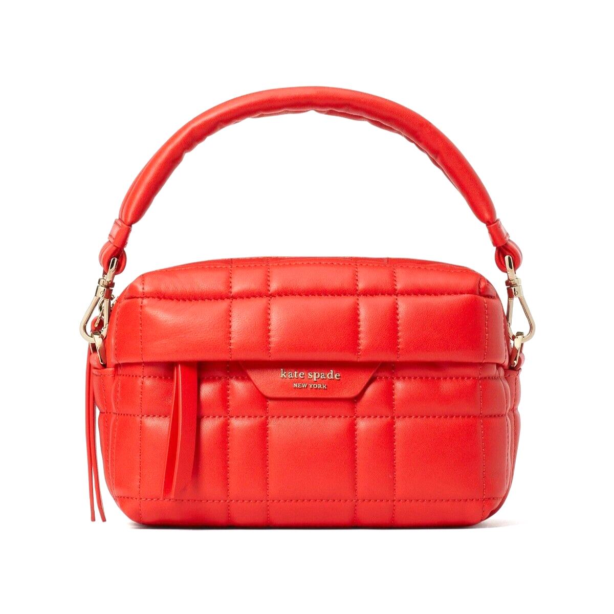 New Kate Spade Softwhere Quilted Small Convertible Crossbody Red with Dust Bag