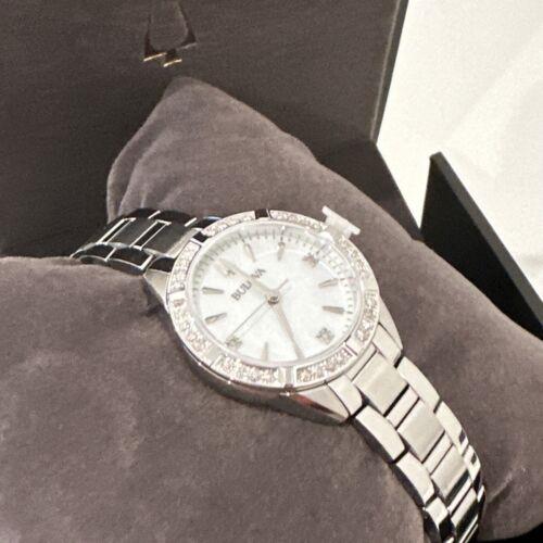 Bulova Sutton Ladies Diamond Stainless Steel Quartz Watch 96R253 - Face: , Dial: , Band: Silver
