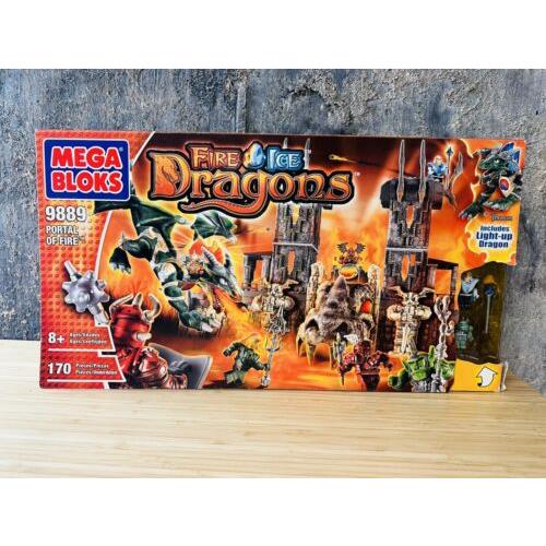 Mega Bloks Fire and Ice Dragons Portal of Fire 9889 8+ 170 Pcs a