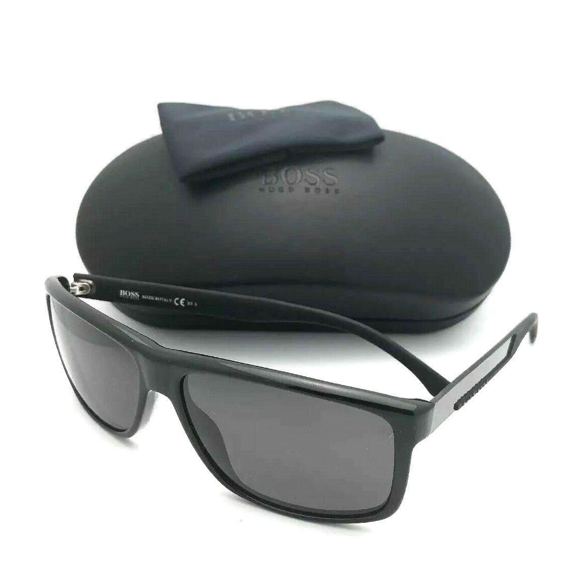 Hugo Boss Sunglasses 0637/S Hxenr 60-15 Black-carbon Fiber Frame W/grey Lens