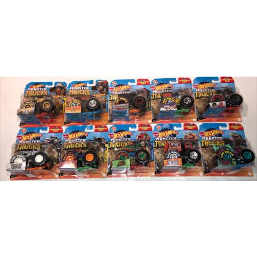 2020 Hot Wheels Monster Trucks Crushable Car Complete Set Of 10 Same Day Ship