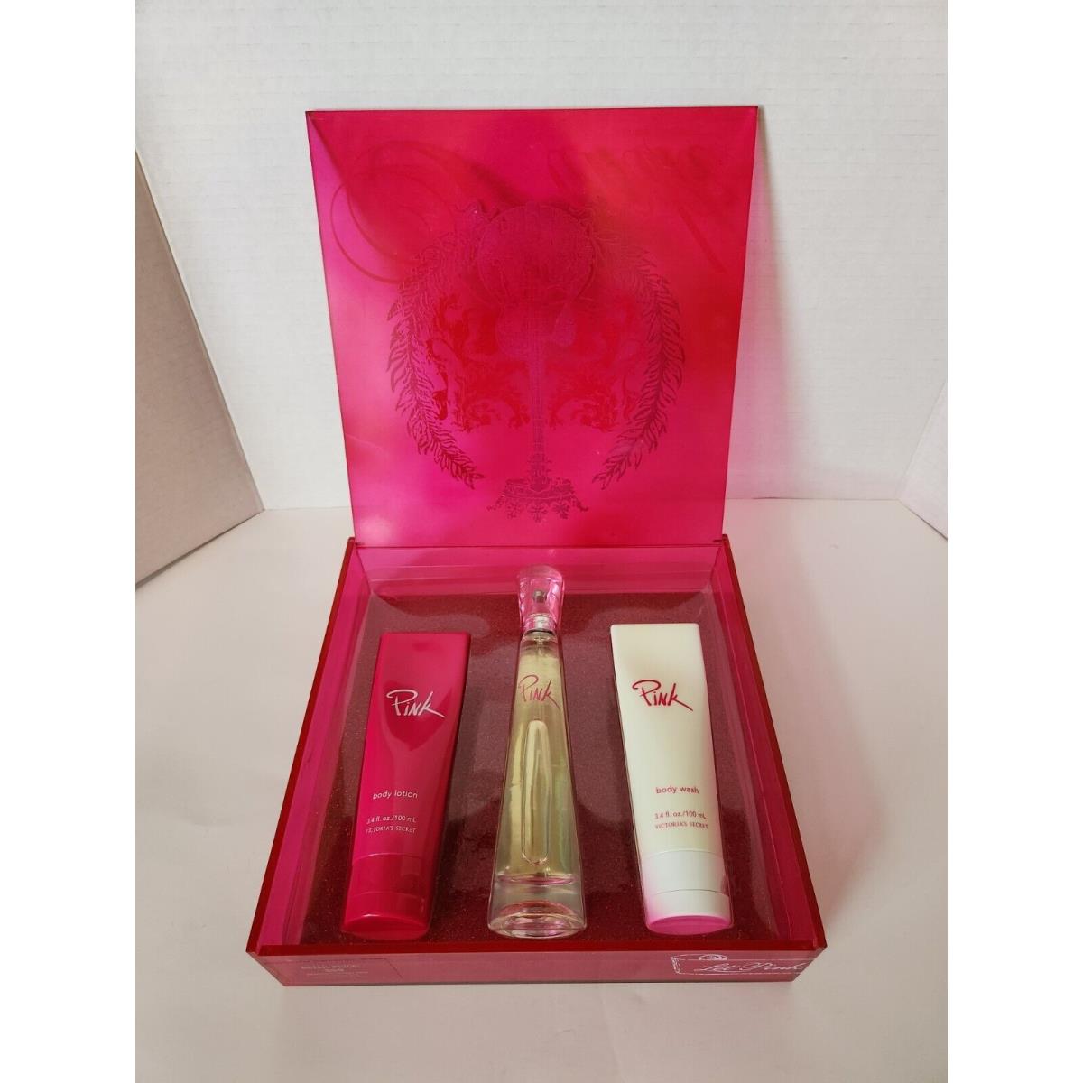 Pink By Victoria s Secret Eau De Parfum Perfume Lotion Body Wash Gift Set Box