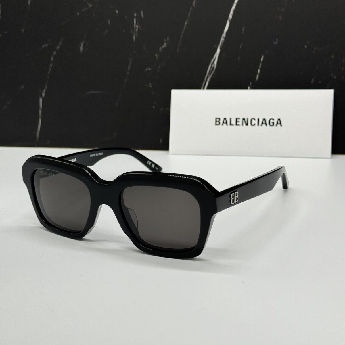 BB0127S 001 Balenciaga Black Grey Square Women Sunglasses