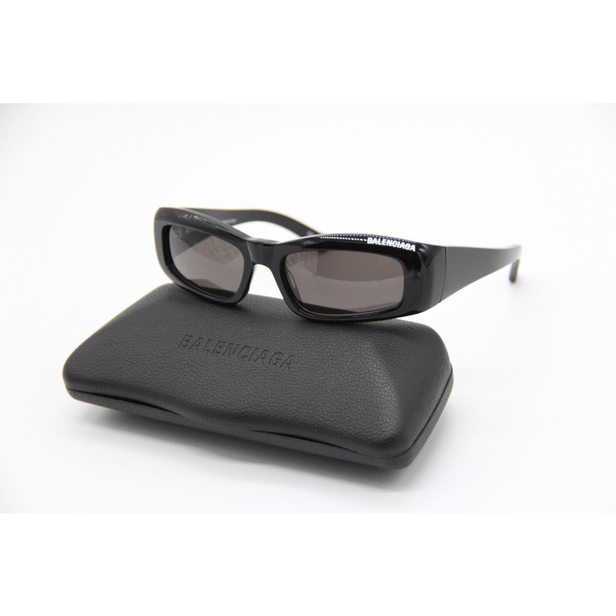 Balenciaga BB0266S 001 Black Unisex Rectangle Sunglasses