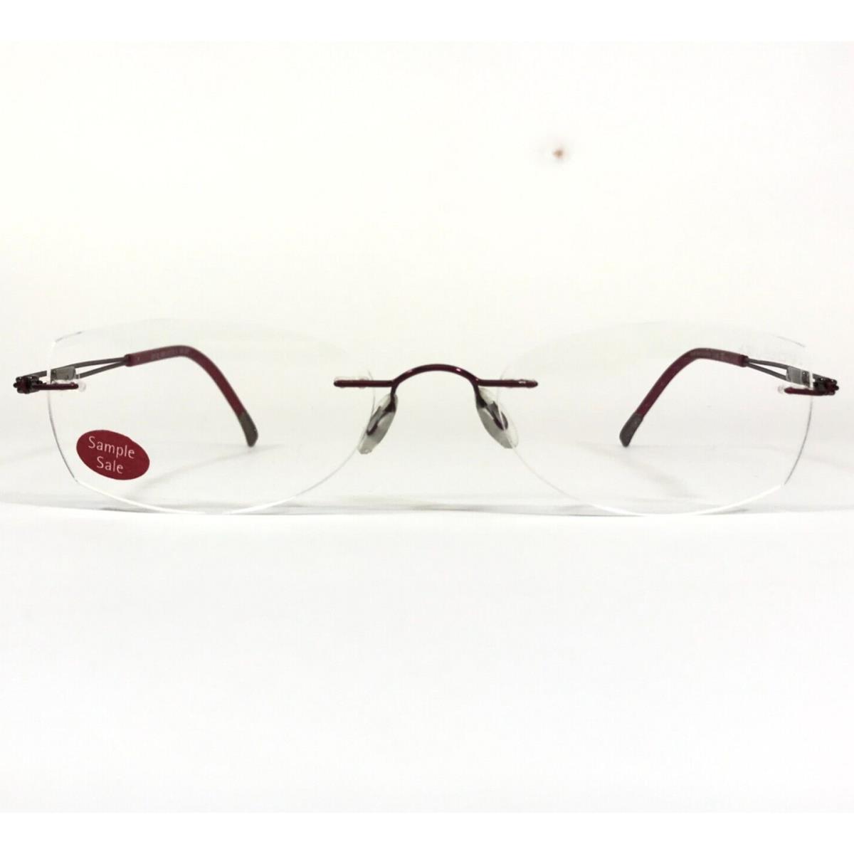 Silhouette Eyeglasses Frames 4301 40 6059 Burgundy Red Rimless 53-19-140