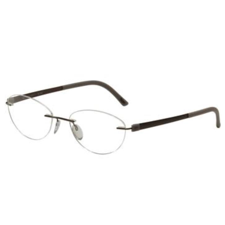 Silhouette Eyeglasses Frames 5452 40 6055 Matte Brown Oval Rimless 45-20-140
