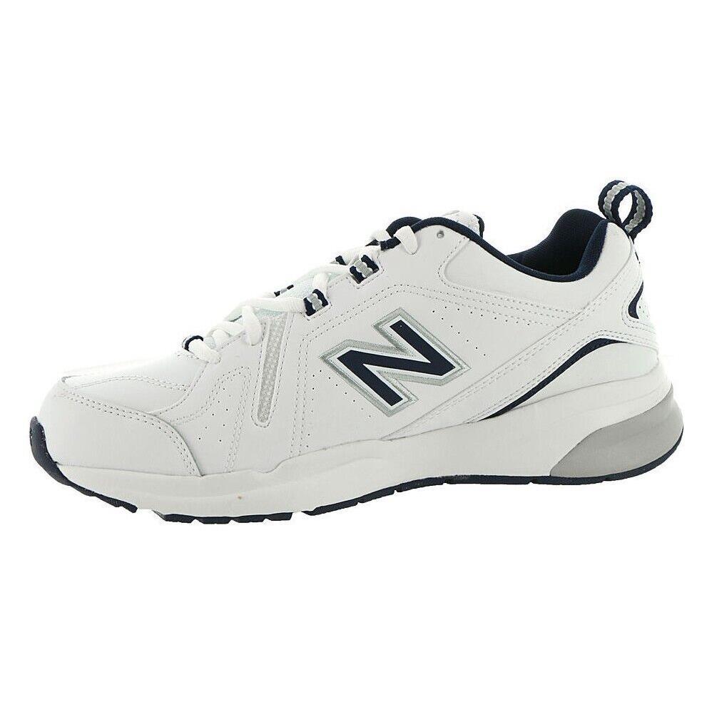 New Mens New Balance 608v5 White Navy Leather Athletic Cross Training Shoes Medium/Regular