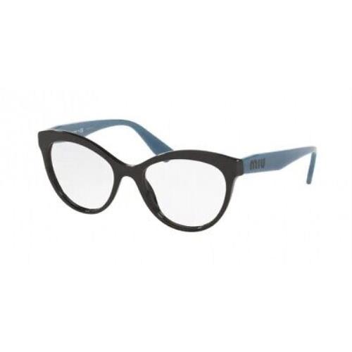 Miu Miu MU04RV-07O1O1-53 Black Blue Eyeglasses