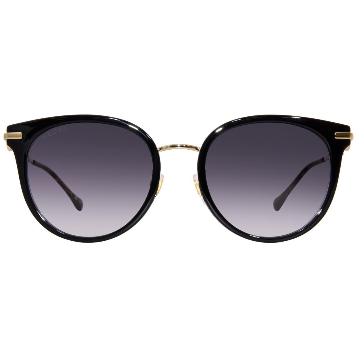 Gucci GG1015SK 001 Sunglasses Women`s Black/gold/grey Gradient Round Shape 56mm