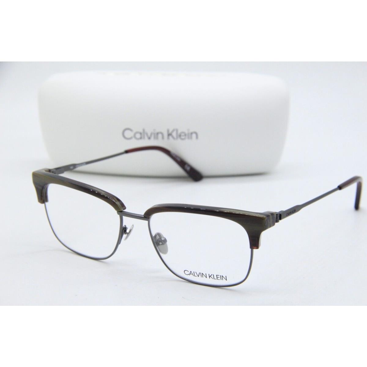 Calvin Klein CK 18124 209 Brown Horn Eyeglasses W/case 52-16