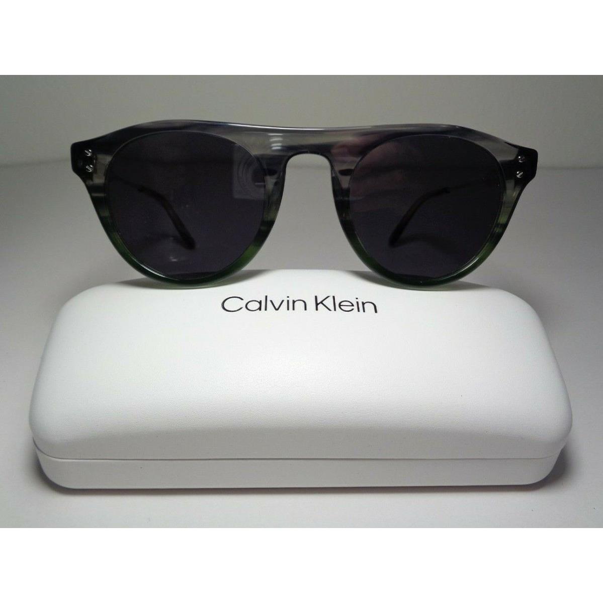 Calvin Klein CK20701S Smoke Green Gradient Horn Women`s Sunglasses