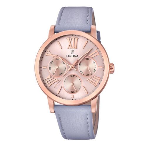 Festina Rose Gold Stainless Steel Case and Leather Strap Women`s Watch. F20417-1