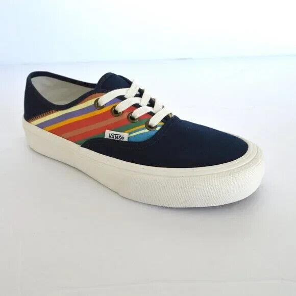 Vans SF Retro Stripes Dress Blue Sneaker Shoes 7 Woman