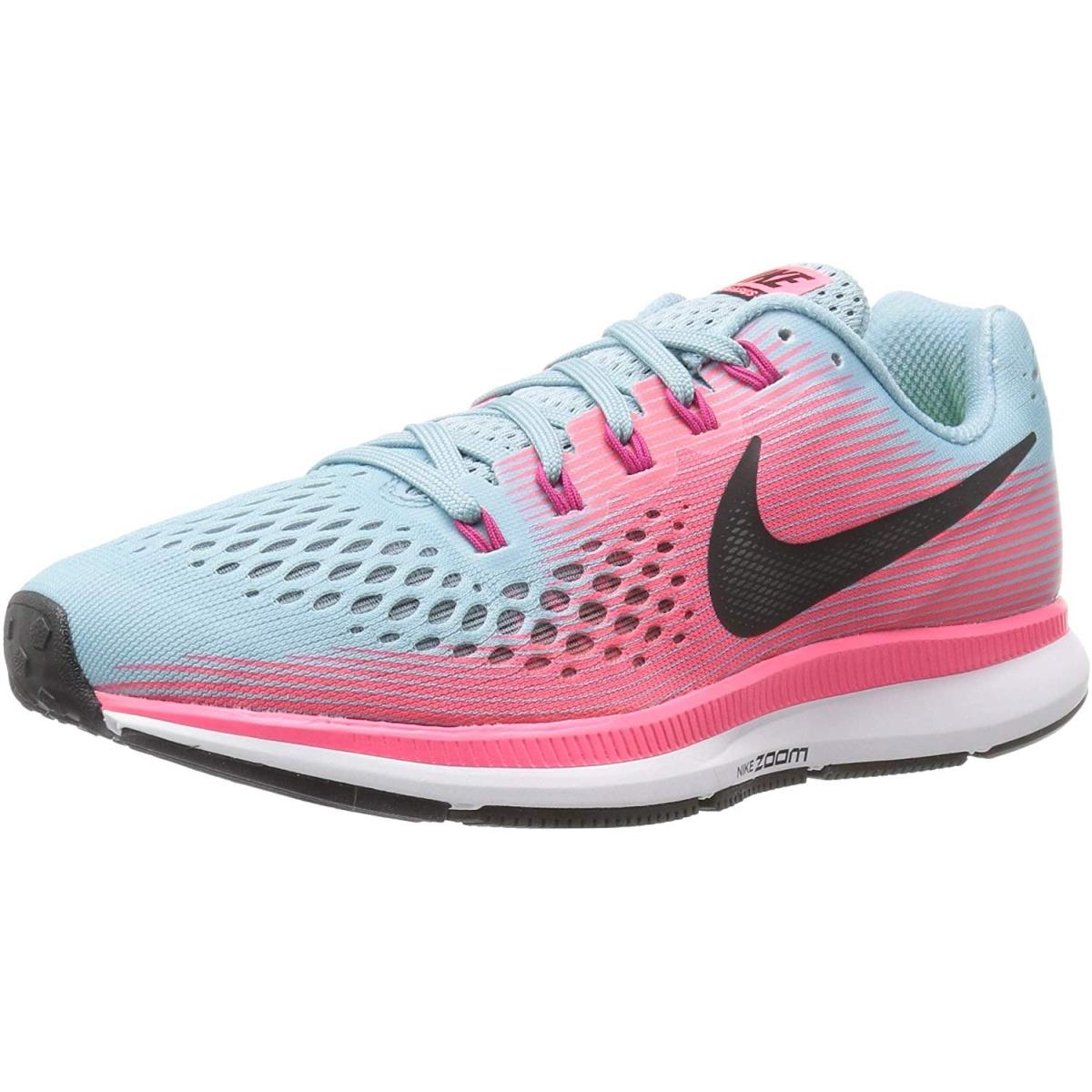 Nike Women`s Air Zoom Pegasus 34 Running Shoes - Mica Blue/White/Racer Pink/Sport Fuchsia