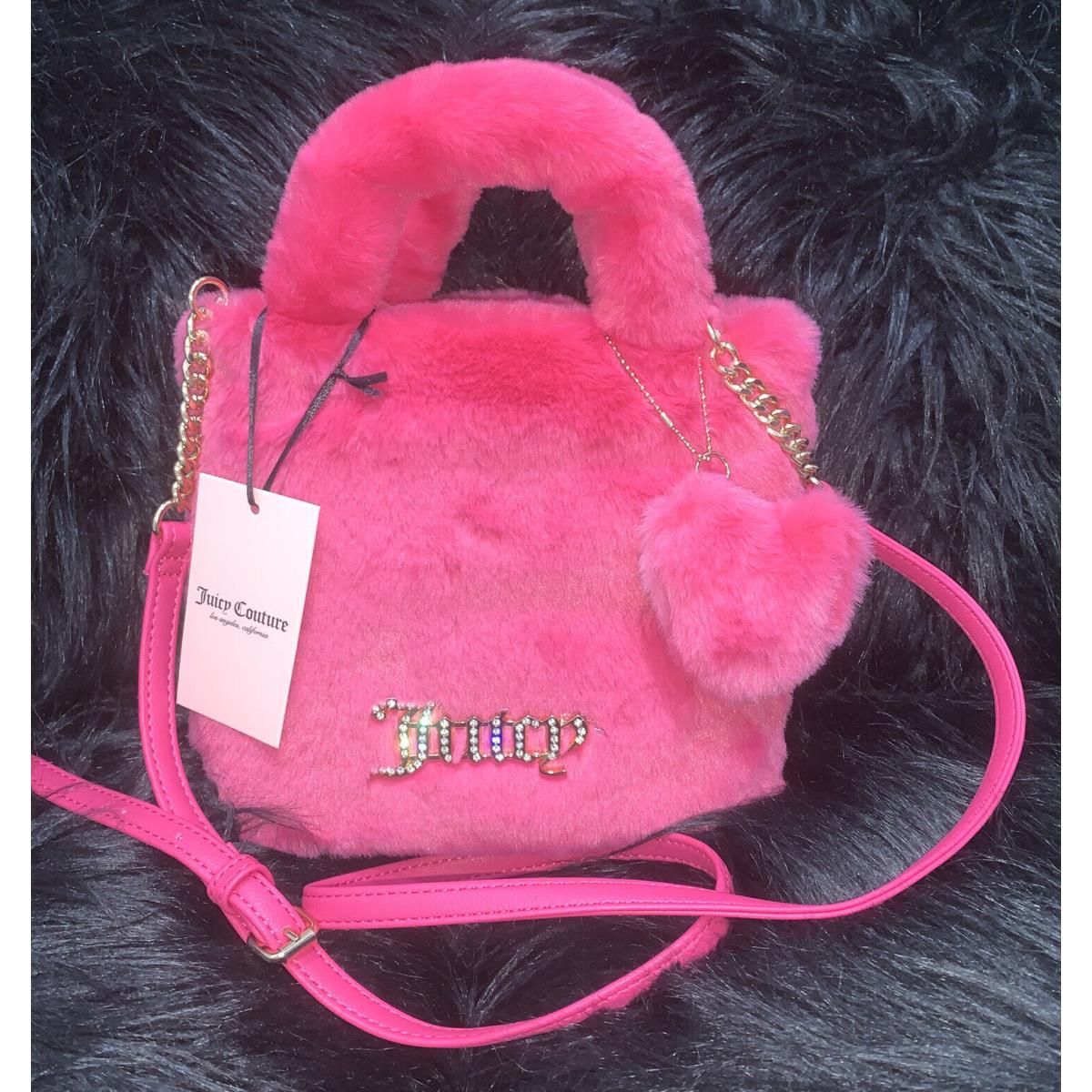 Juicy Couture Free Love Fluffy Mini Tote or Crossbody Removable Strap